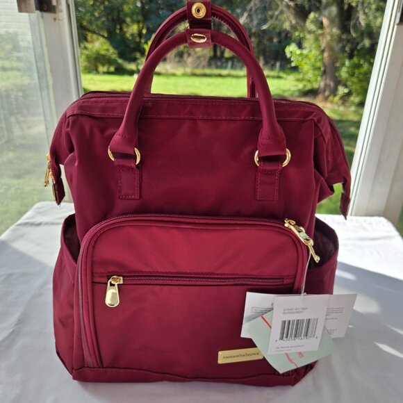 Samantha Brown Army Burgundy Travel Backpack - Picture 1 of 11